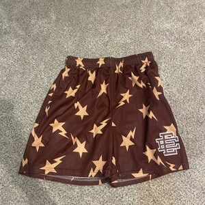 Eric Emanuel Brown and Tan Star Lightning Athletic Shorts